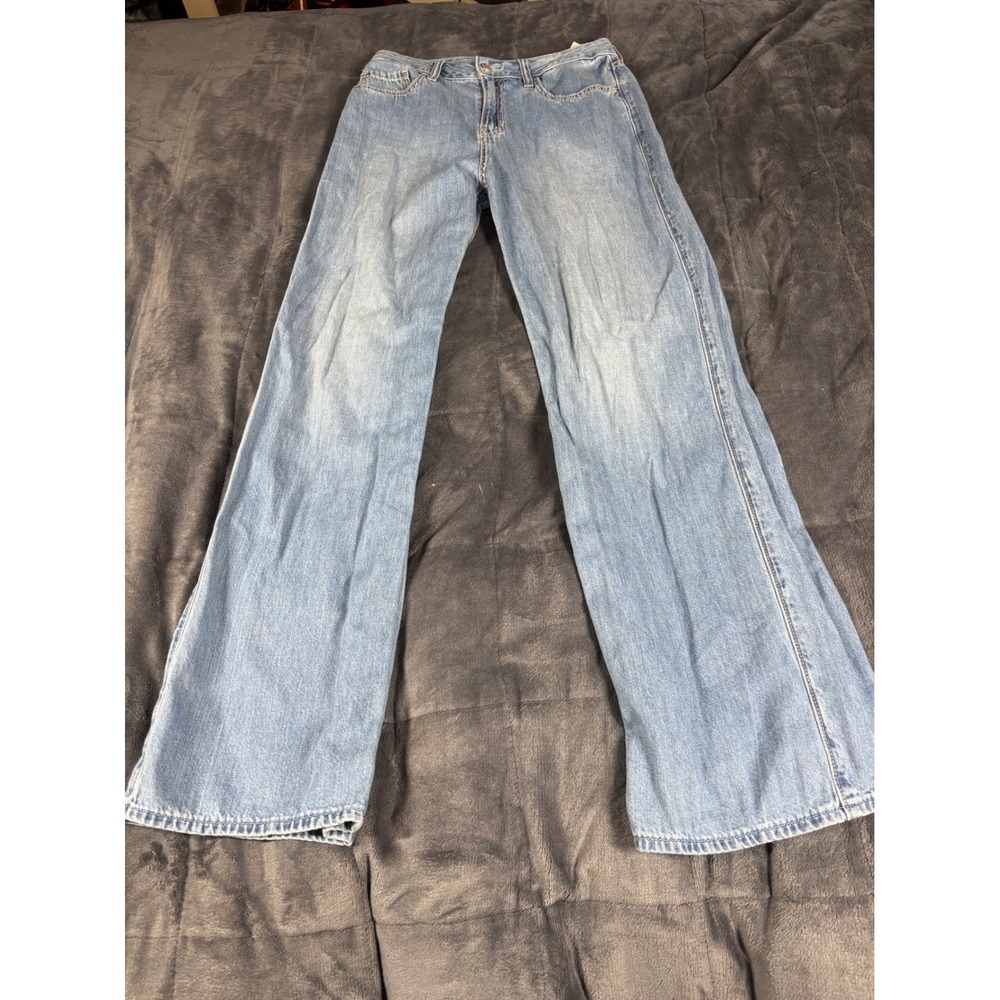 Hollister High Rise Vintage Baggy Jeans Womens 3R W26 L32 Light Wash Blue Denim